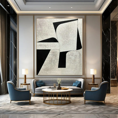 Monochrome Geometric Art for Minimalist Law Office & Modern Art Library DLZ1516