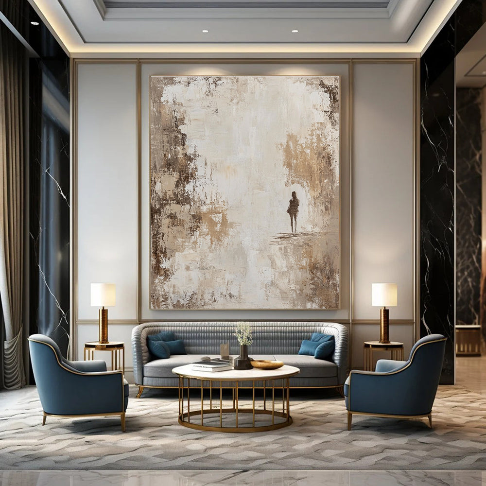 Solitary Figure in Abstract Space for Minimalist Meditation Room & Philosophical Library STSC905