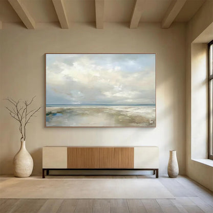 Gentle Soft - Toned Seaside Painting for Relaxing Reading Corner Escape DLZ2710