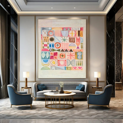 Geometric Pattern Art for Modern Office Breakout Spaces DLZ0140