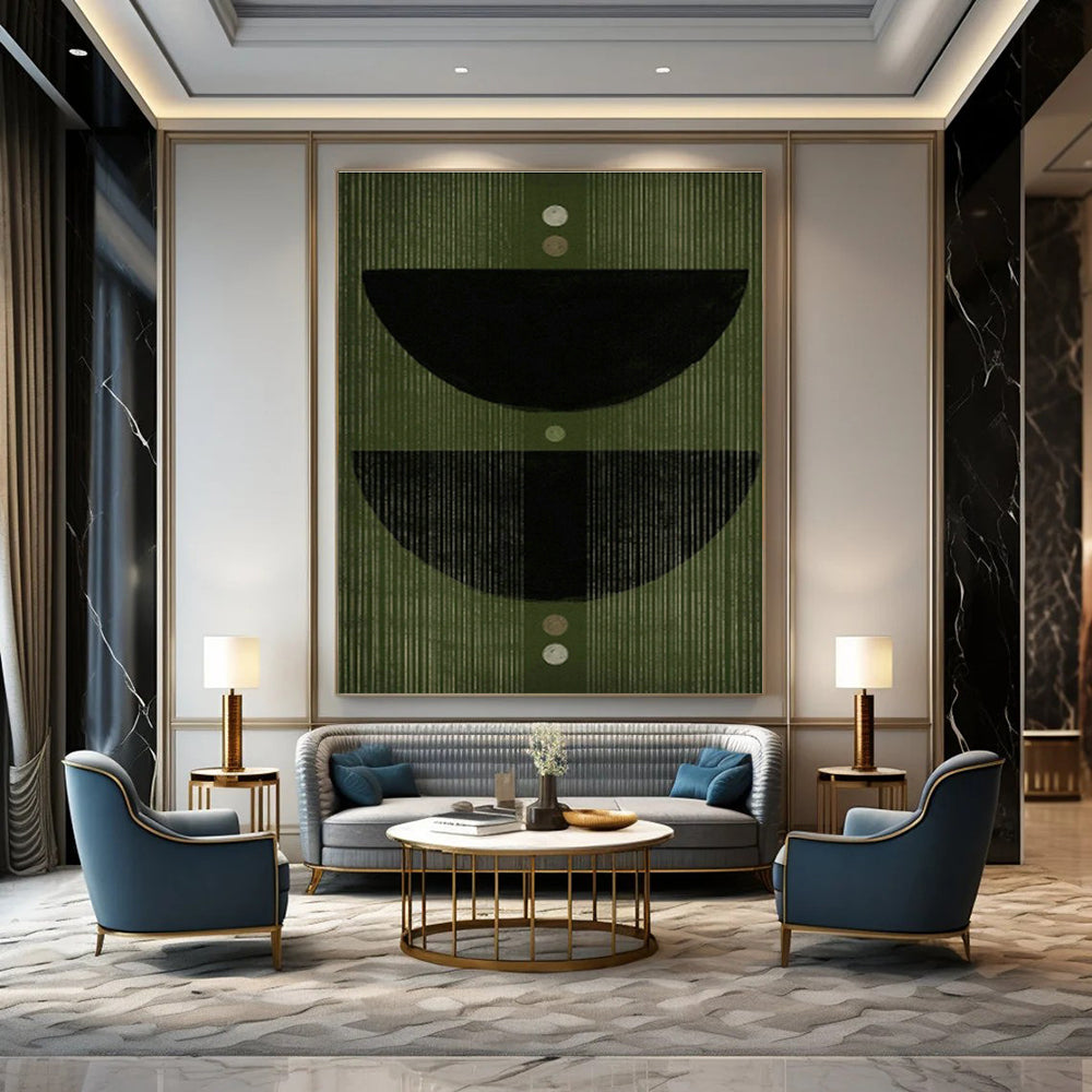 Minimalist Geometric Art for Contemporary Bedroom & Design - Focused Office DLZ1387