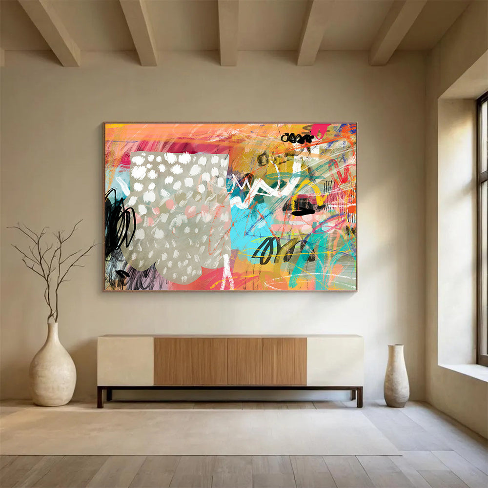 Colorful Graffiti - Style Abstract Art for Urban - Inspired Lounges DLZ2452