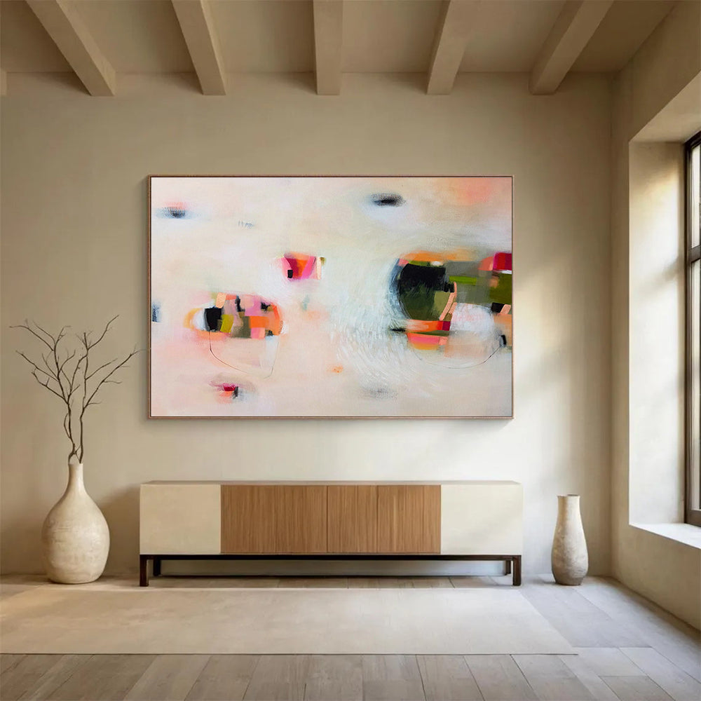 Pink - White Minimalist Abstract Art for Delicate Nurseries DLZ2418