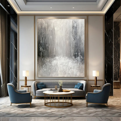 Monochromatic Gray Abstract for Modern Art Space & Minimalist Home Office STSC267