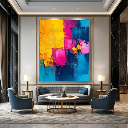Bright Color Block and Flower Abstract for Cheerful Kitchen & Art Gallery Pop - Up STSC495