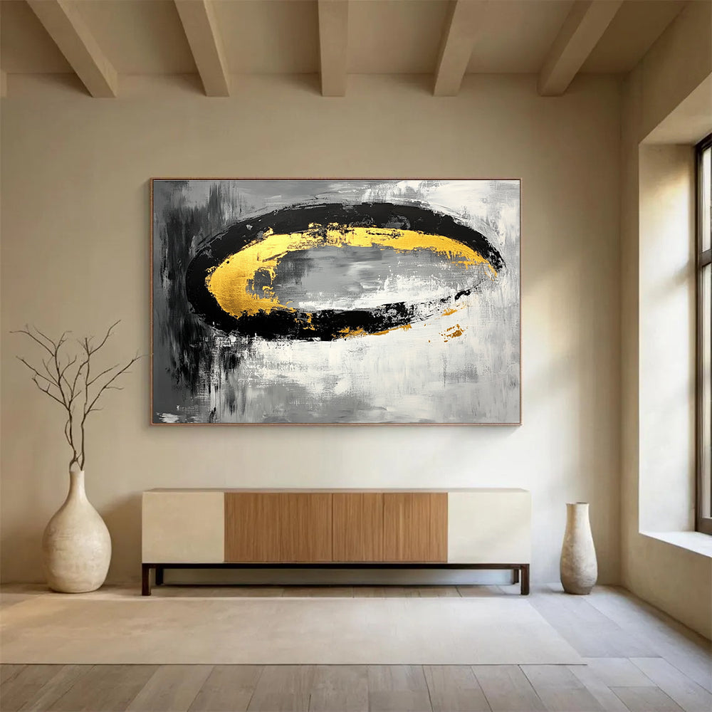 Gold and Black Oval Art for Industrial - Chic Loft & Avant - Garde Jewelry Store SC137