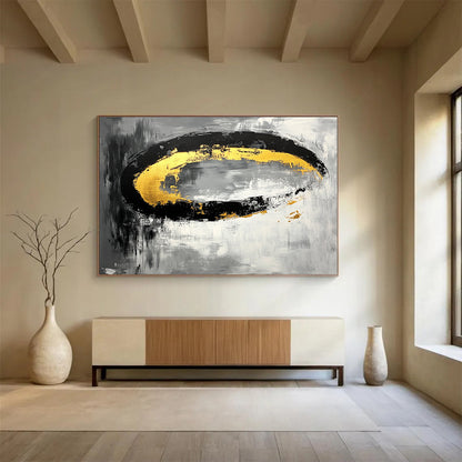 Gold and Black Oval Art for Industrial - Chic Loft & Avant - Garde Jewelry Store SC137