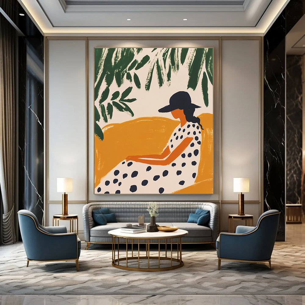 Woman in Polka Dot Dress for Retro - Style Bedroom & Art - Loving Boutique STSC1263