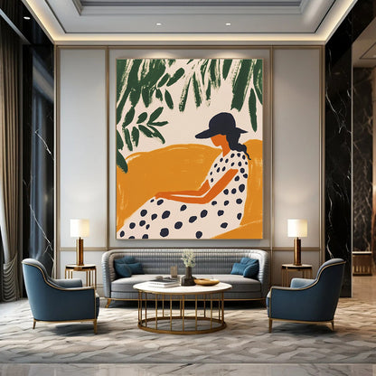 Woman in Polka Dot Dress for Retro - Style Bedroom & Art - Loving Boutique STSC1263
