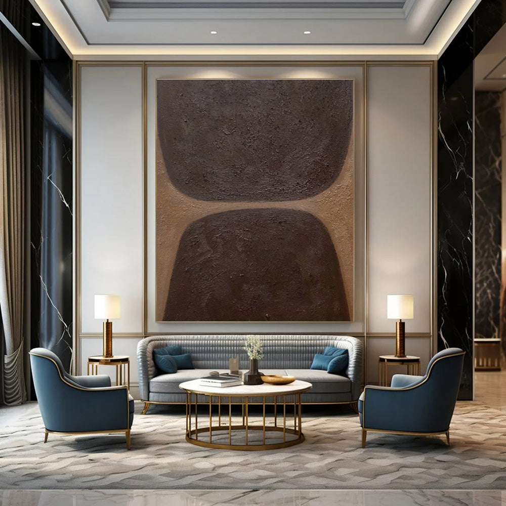 Brown - Black Abstract Art for Industrial - Style Home Theater & Art Studio DLZ1176