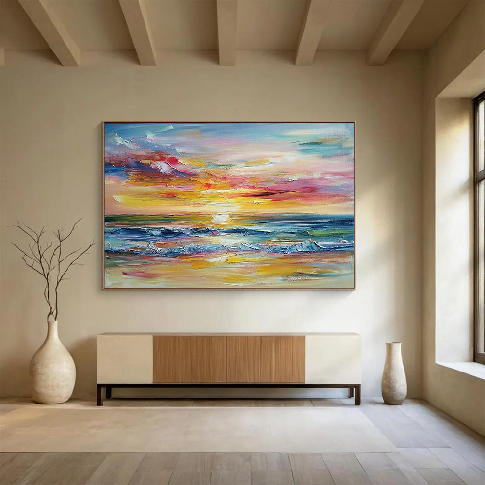 Colorful Sunset Seascape Art for Beach House & Vacation Rental SC008