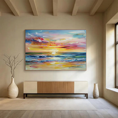 Colorful Sunset Seascape Art for Beach House & Vacation Rental SC008
