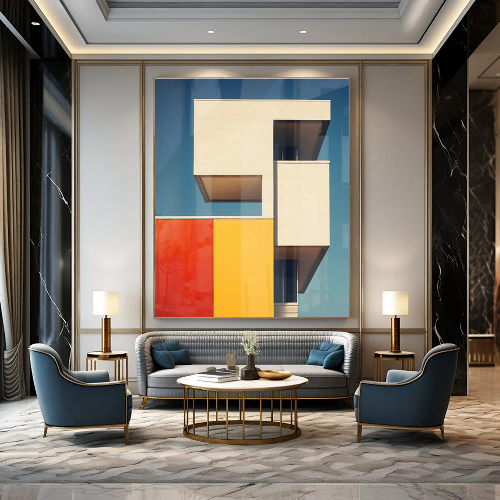 Geometric Architecture Abstract Art for Architectural Firm & Modern Art Café DLZ1944