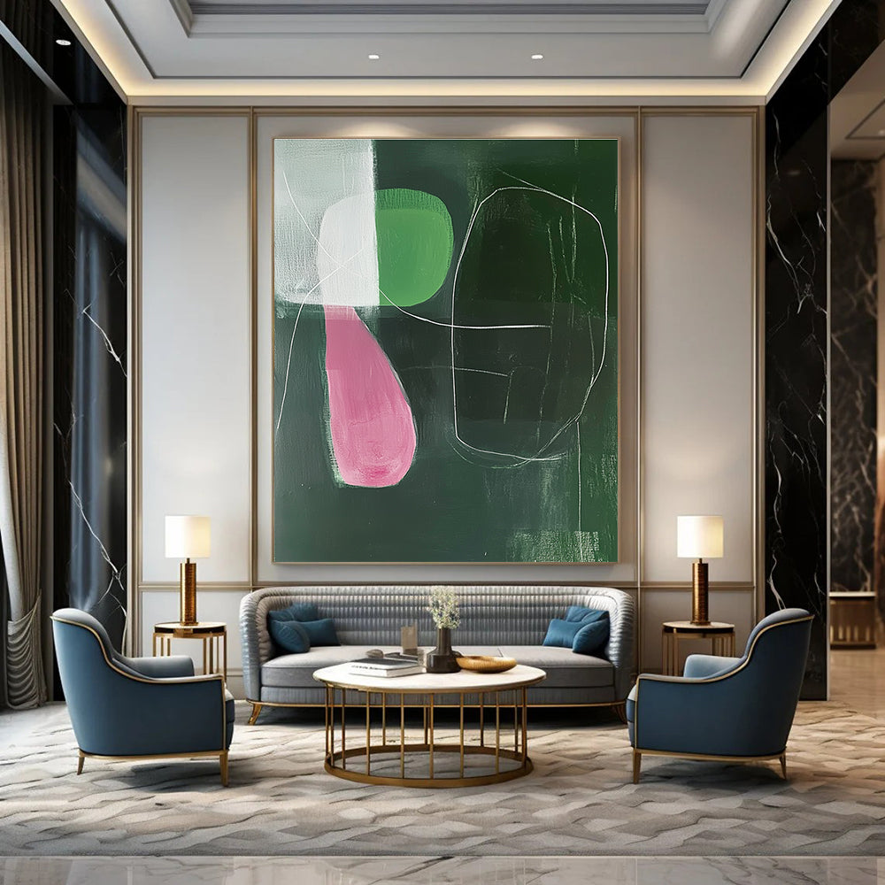 Another Abstract Green and Pink Composition for Fashion Design Studio & Art - Centric Retail Store STSC1298