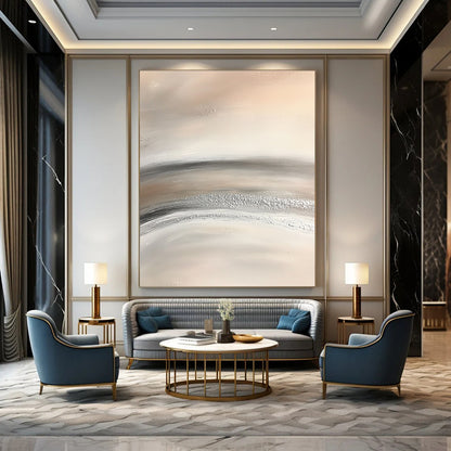 Monochrome Textured Waves for Industrial - Style Loft & Abstract Art Exhibition STSC949