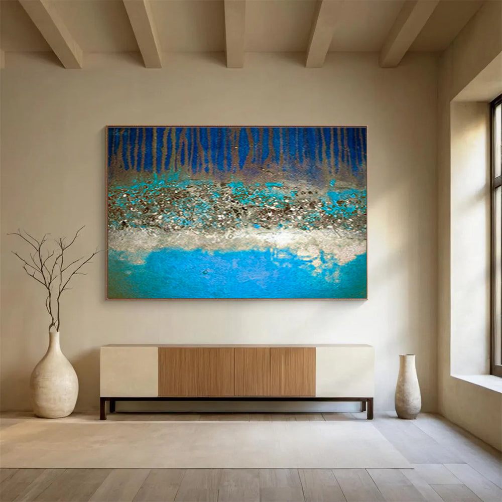 Blue - Brown Tree - Shadow Abstract Art for Cozy Reading Nook DLZ2769