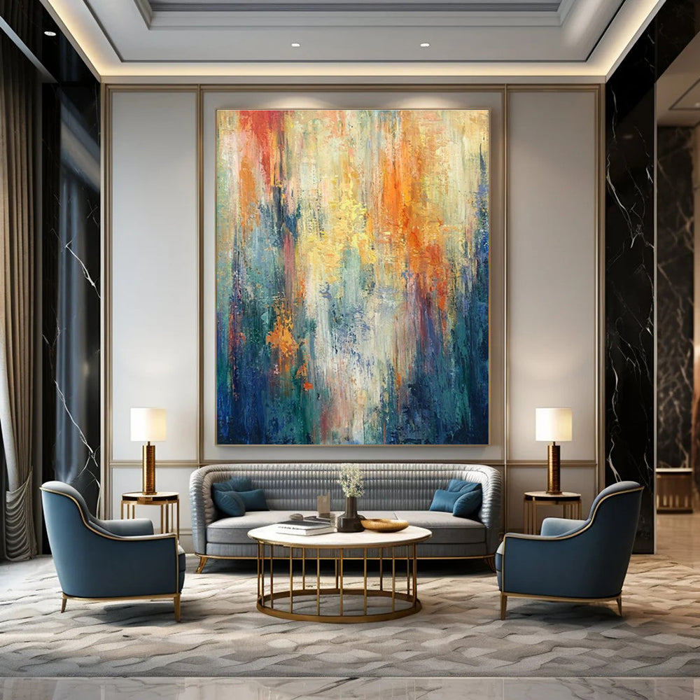 Colorful Vertical Lines Abstract Art for Dance Studio & Creative Office DLZ0632