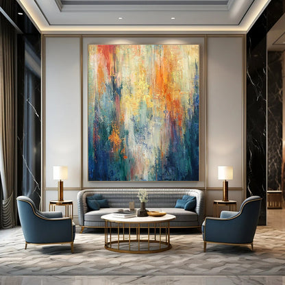 Colorful Vertical Lines Abstract Art for Dance Studio & Creative Office DLZ0632