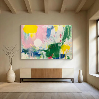Colorful Abstract Dots & Strokes Art for Creative Kids' Playroom & Bohemian Café SC231