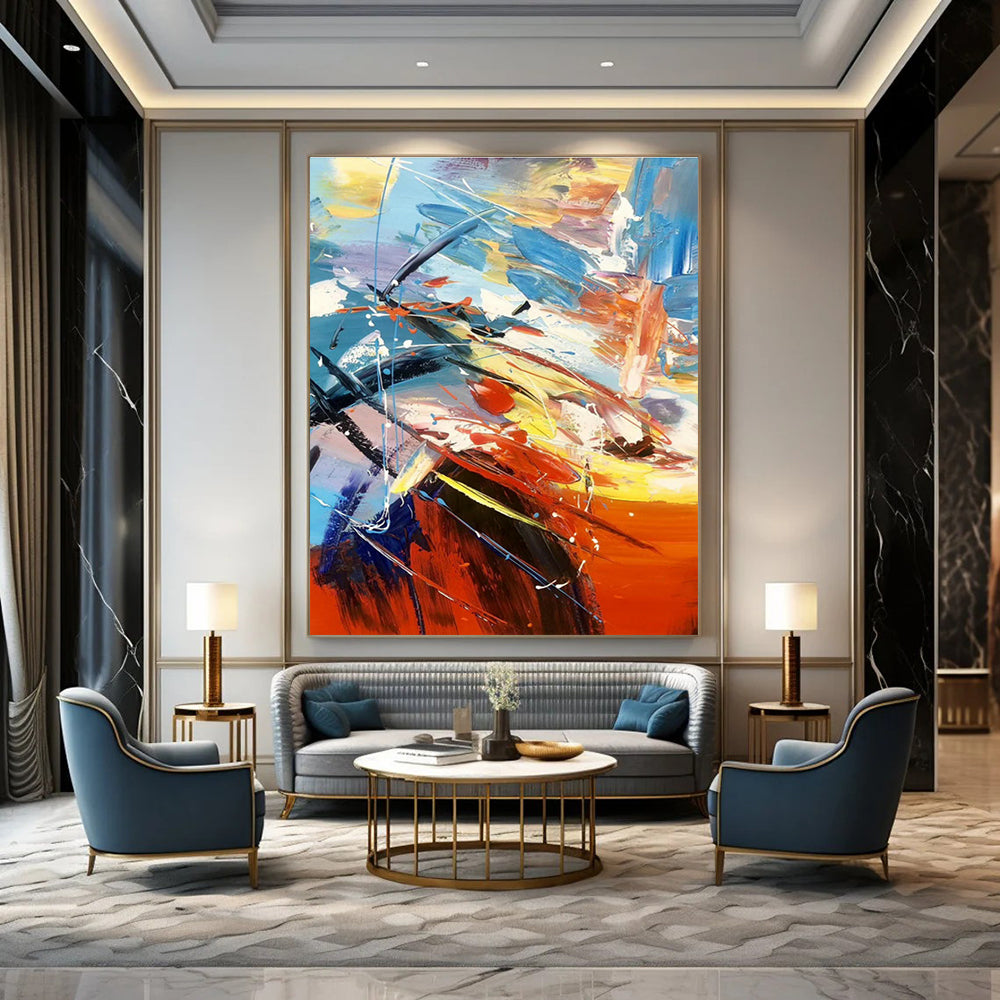 Colorful Splash Abstract Art for Living Room & Art Studio DLZ0496