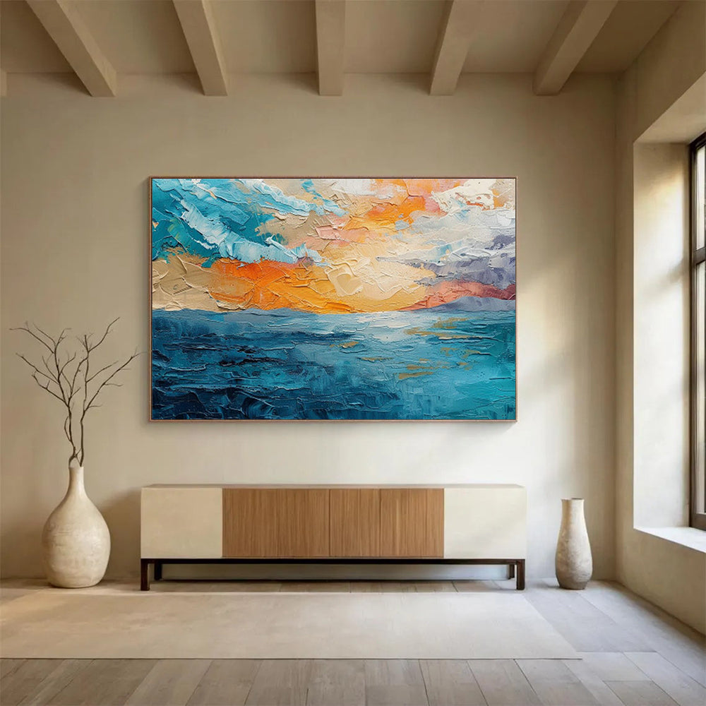 Seaside Oil Painting Art for Coastal - Themed Bedroom DLZ2887