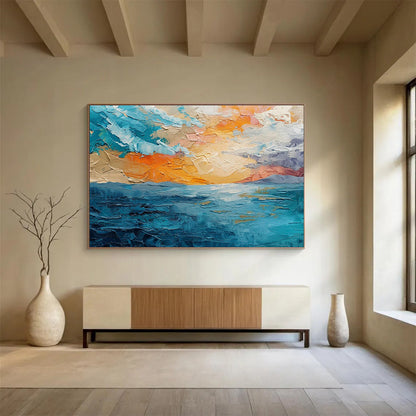 Seaside Oil Painting Art for Coastal - Themed Bedroom DLZ2887