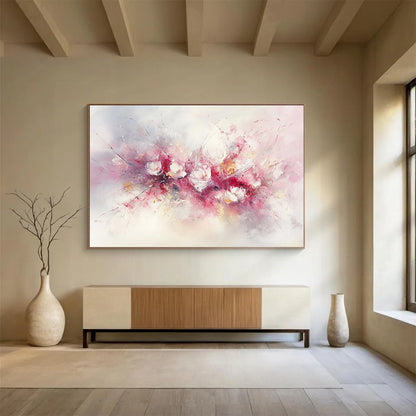Soft Pink Flower Blossoms Art for Elegant Bedroom & Serene Spa SC191