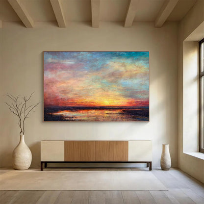 Vivid Sunset Sea View Art for Beachfront Bar Rooftop Decks DLZ3160