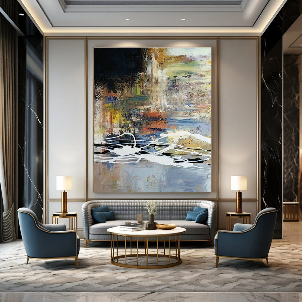Colorful Splash Abstract Art for Living Room & Creative Space DLZ0528