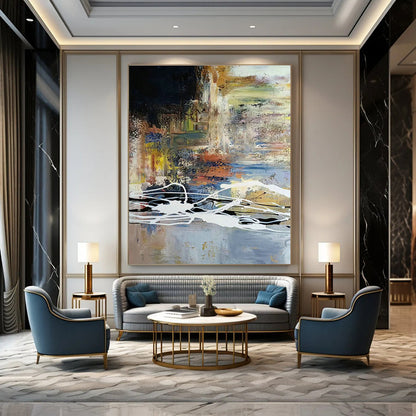 Colorful Splash Abstract Art for Living Room & Creative Space DLZ0528