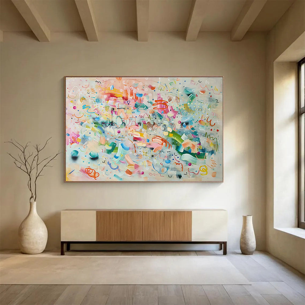 Colorful Graffiti - Style Abstract Art for Trendy Cafés DLZ2443