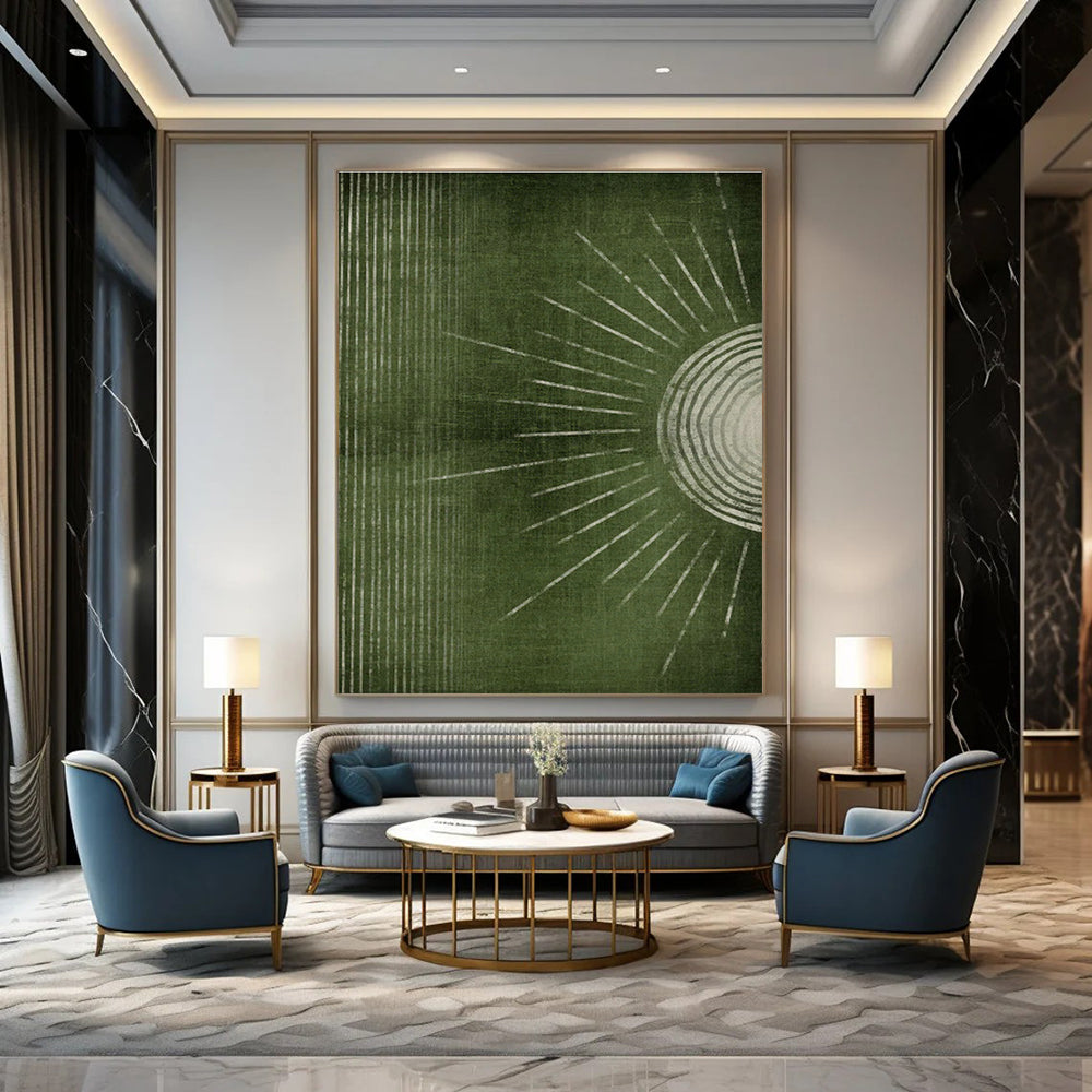 Minimalist Sunburst Art for Japandi Living Room & Yoga Studio DLZ1370