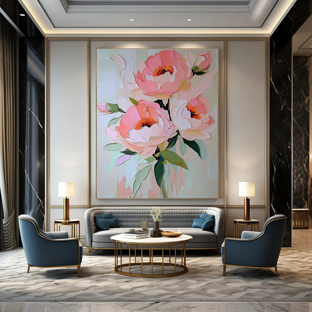 Pink Flower Bouquet 2 Art for Botanical Wedding Venue & Charming Home Bedroom STSC1413