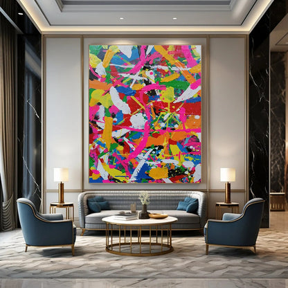 Colorful Splatter Painting for Kids’ Playroom & Trendy Bar DLZ1284