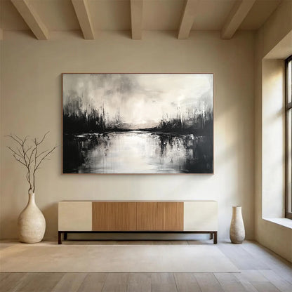 Monochrome Landscape Art for Minimalist Office & Art Gallery SC011