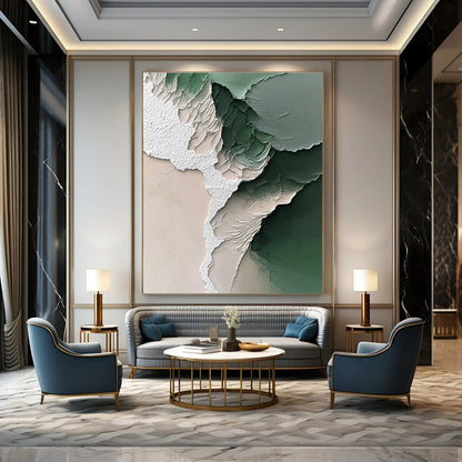 Textured Green and White for Nature - Inspired Living Room & Contemporary Art Studio STSC1246