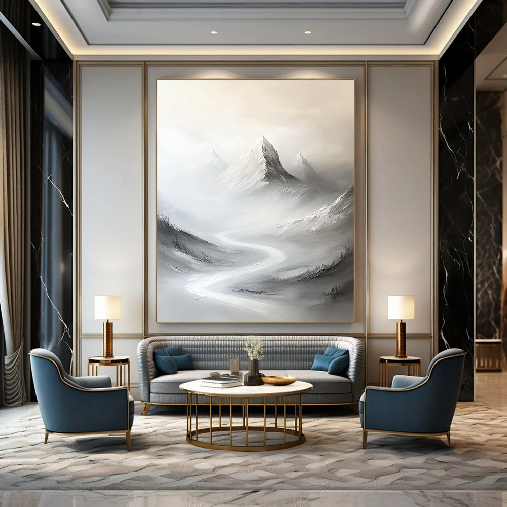 Misty Mountain Landscape Serene Landscape Art for Zen - Inspired Home & Nature - Lover’s Study STSC1492