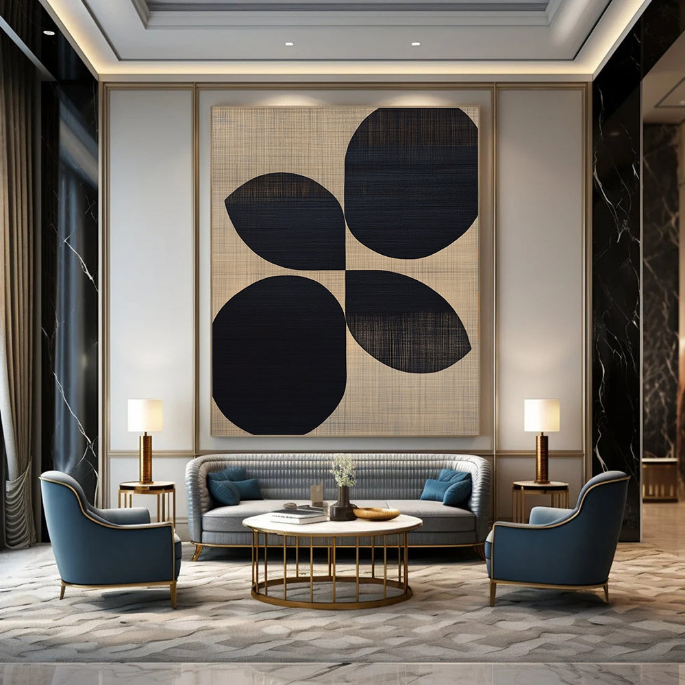 Black and Beige Geometric Abstract for Modern Studio & Contemporary Café STSC312