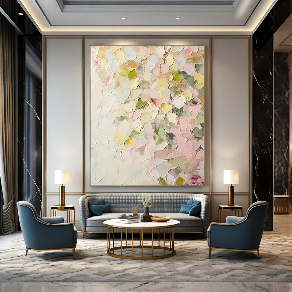 Pastel Flower Cluster Art for Minimalist Nursery & Spring Garden Brunch Spot DLZ1398