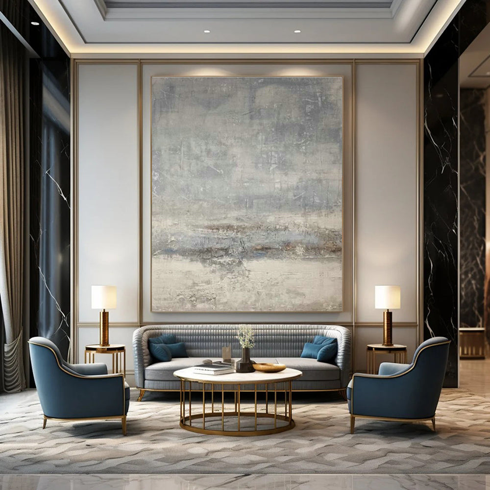 Gray - Toned Abstract Art for Contemporary Home Stairwells DLZ0199