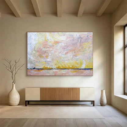 Pink - Yellow Sky Abstract for Romantic Bed and Breakfast DLZ2948