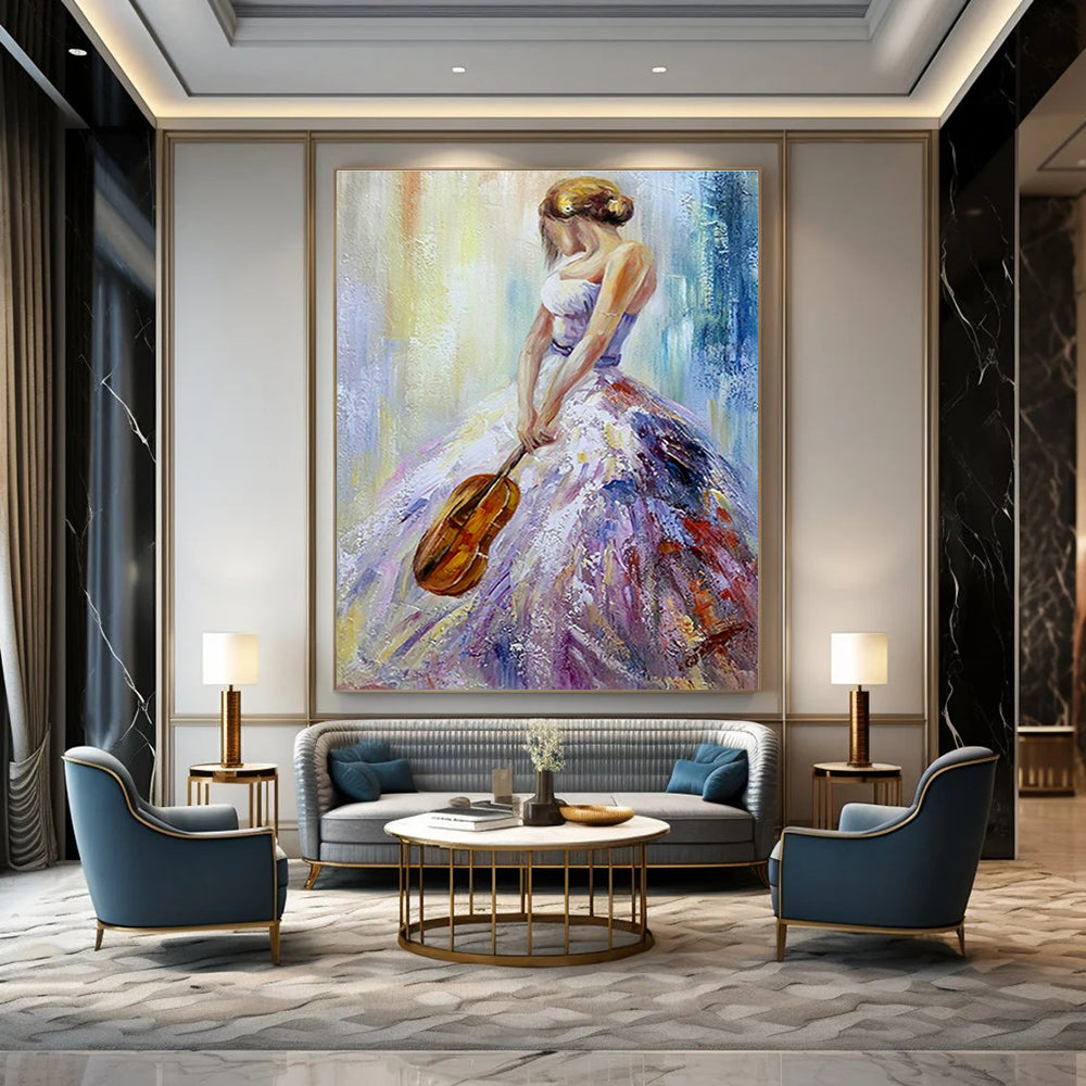 Colorful Violinist Art for Music Room & Art - Loving Home Dining Room DLZ2055