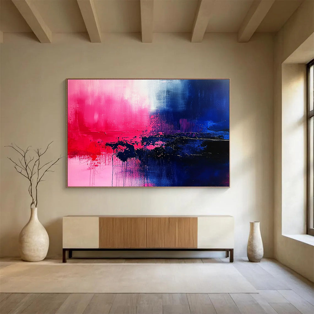 Pink - Blue Abstract Art for Creative Studio & Nightclub Lounge SC026