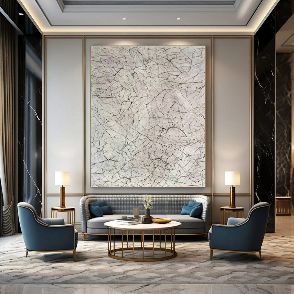 Grey - Line Texture Art for Living Room & Study DLZ0484
