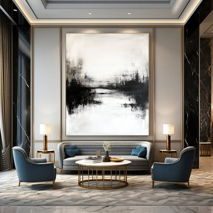 Monochrome Water Reflection for Thoughtful Library & Industrial - Style Loft STSC234