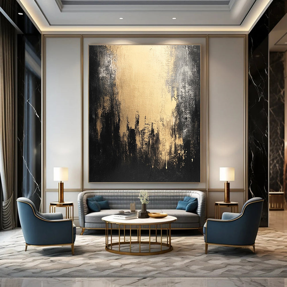 Gold and Black City Silhouette for Elegant Bedroom & Art - Centric Living Room STSC228