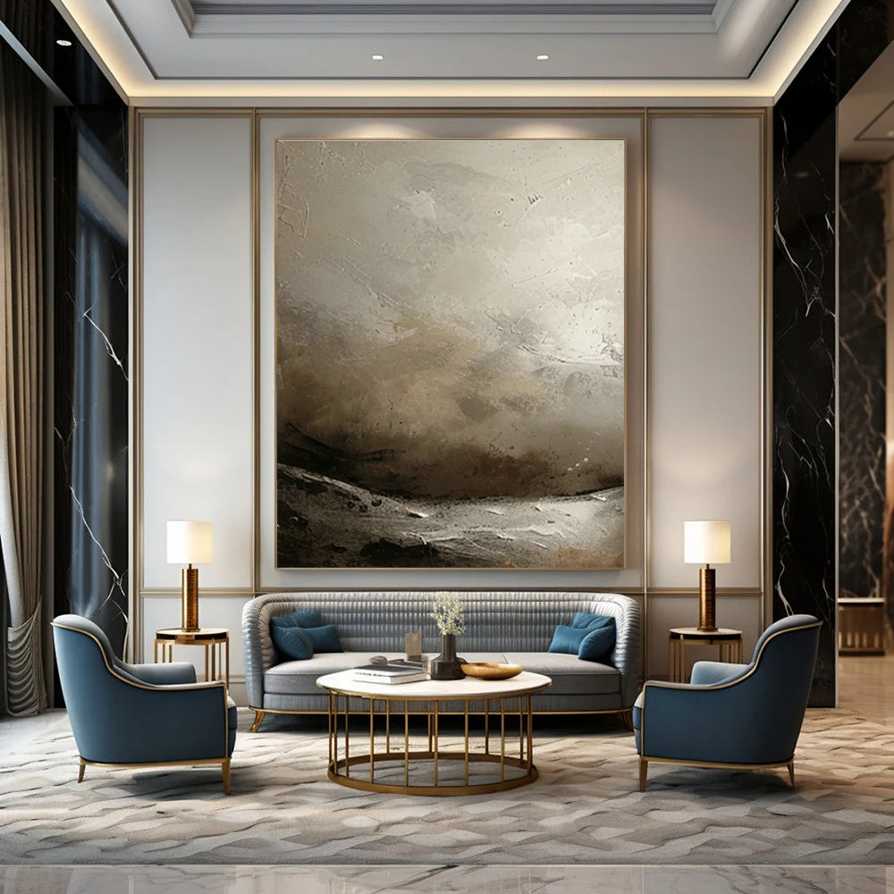 Monochrome Coastal Abstract for Nautical - Themed Bookstore & Minimalist Beach House DLZ0872