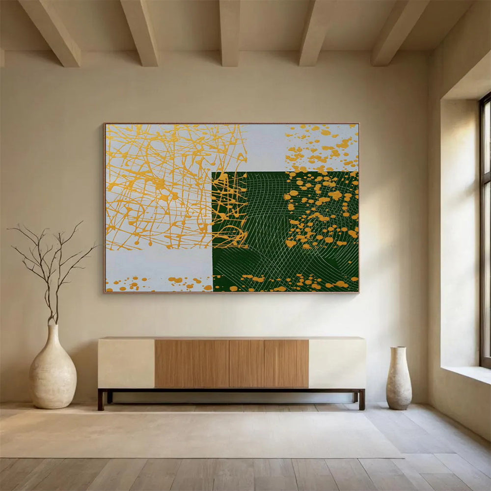 Yellow - Green Splash Abstract Art for Modern Home Outdoor Patio Decor DLZ2691