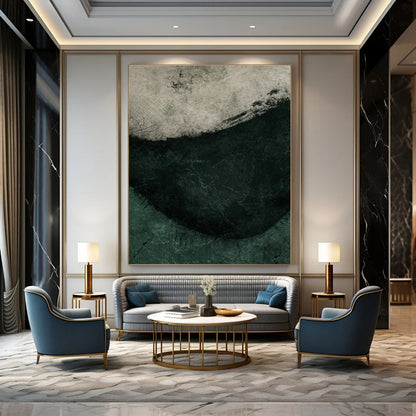 Textured Green Abstract Art for Nature - Inspired Spa & Industrial - Style Lounge DLZ1386