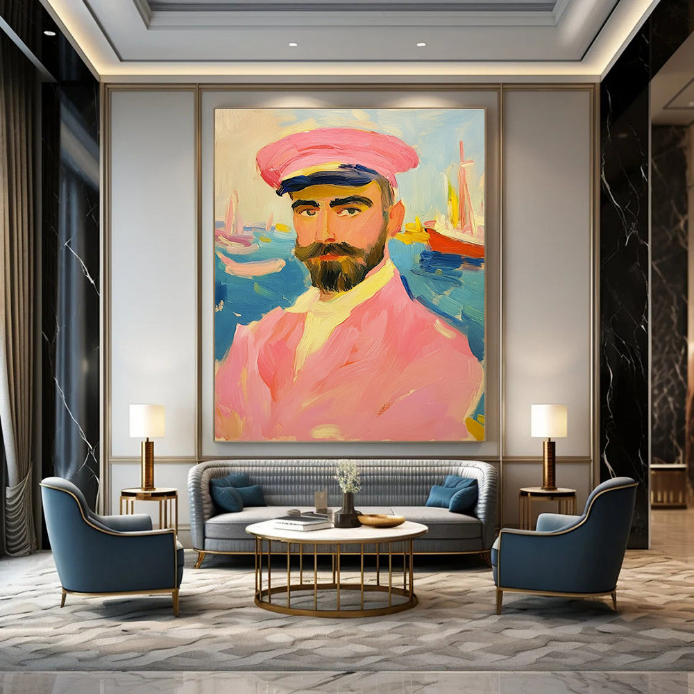 Portrait in Pink for Nautical - Themed Restaurant & Art - Loving Home STSC1161